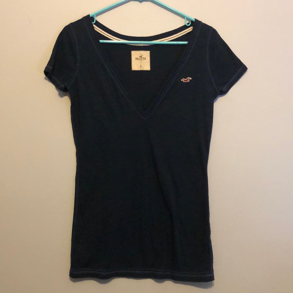 Navy blue V neck